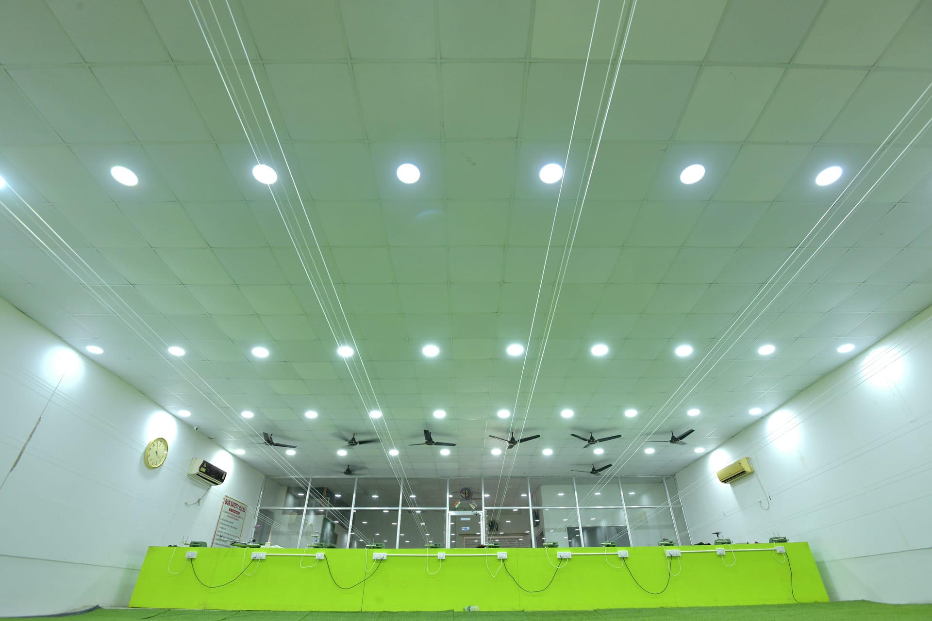 Facility ceiling with LED lighting