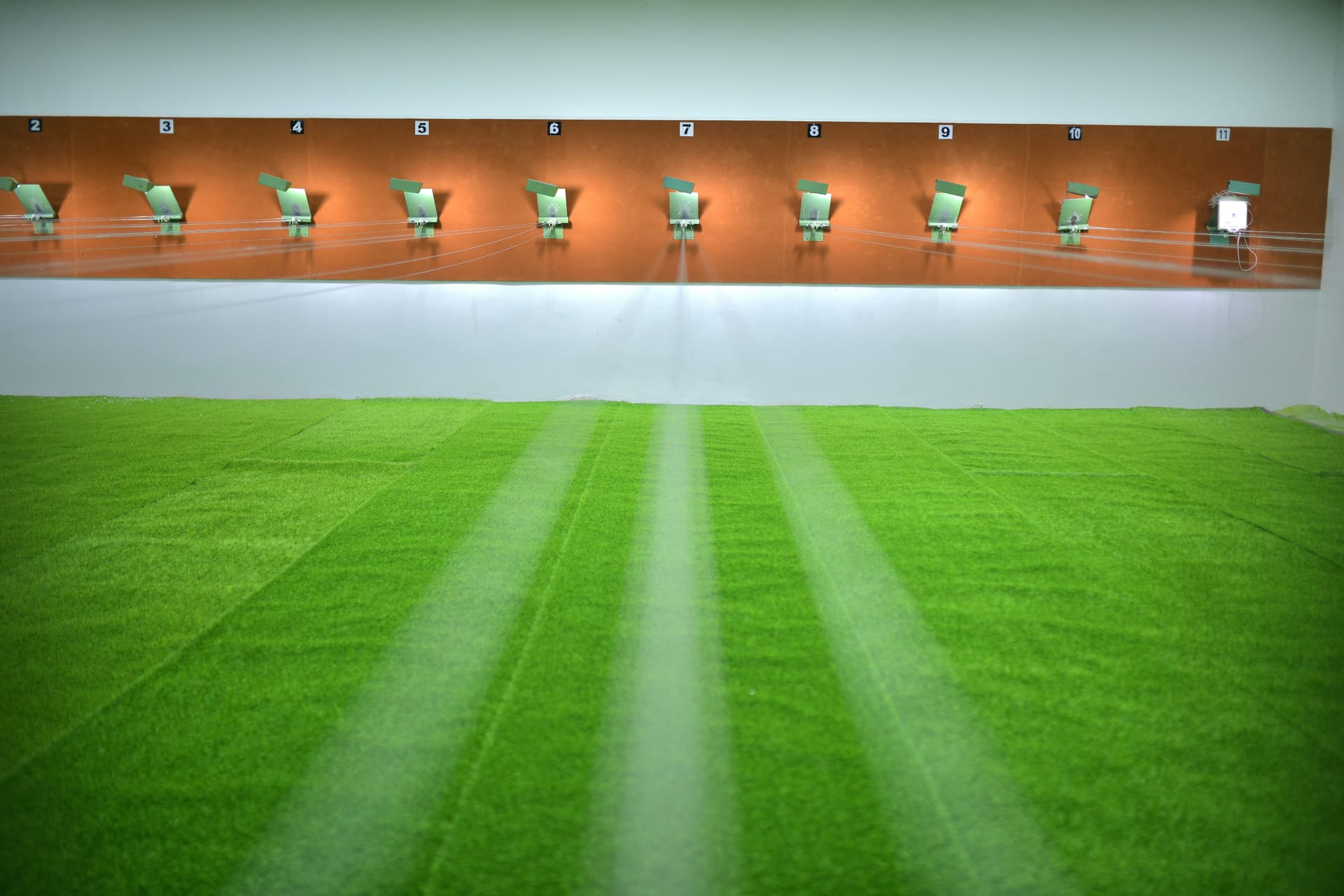 Target range with numbered shooting lanes
